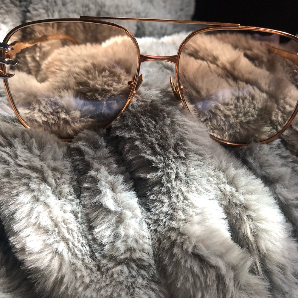 Used Anna Karin Karlsson Rose Gold/Gold Aviator Sunglasses Claw Voyage - Picture 3 of 16